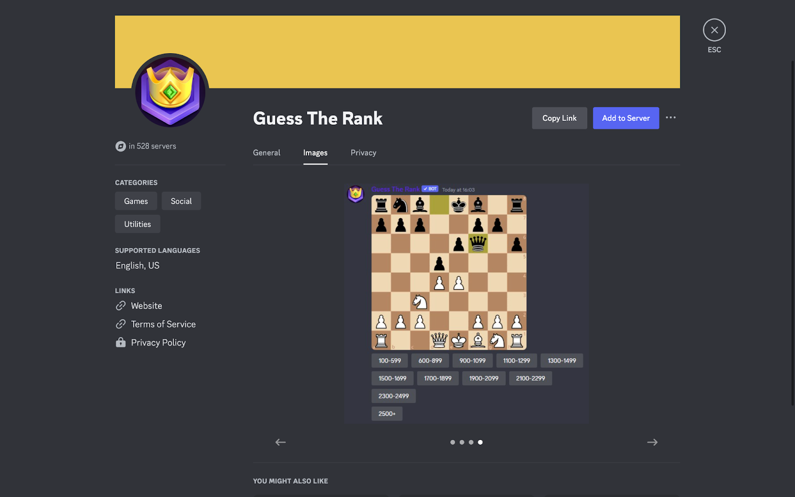 A screenshot of Guess The Rank’s App Directory listing.