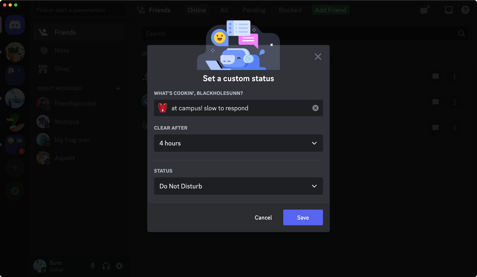 A user setting a status. 