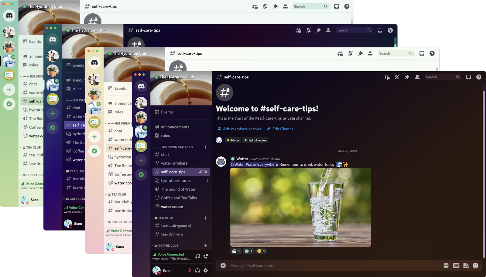 A preview of four Nitro-exclusive themes.